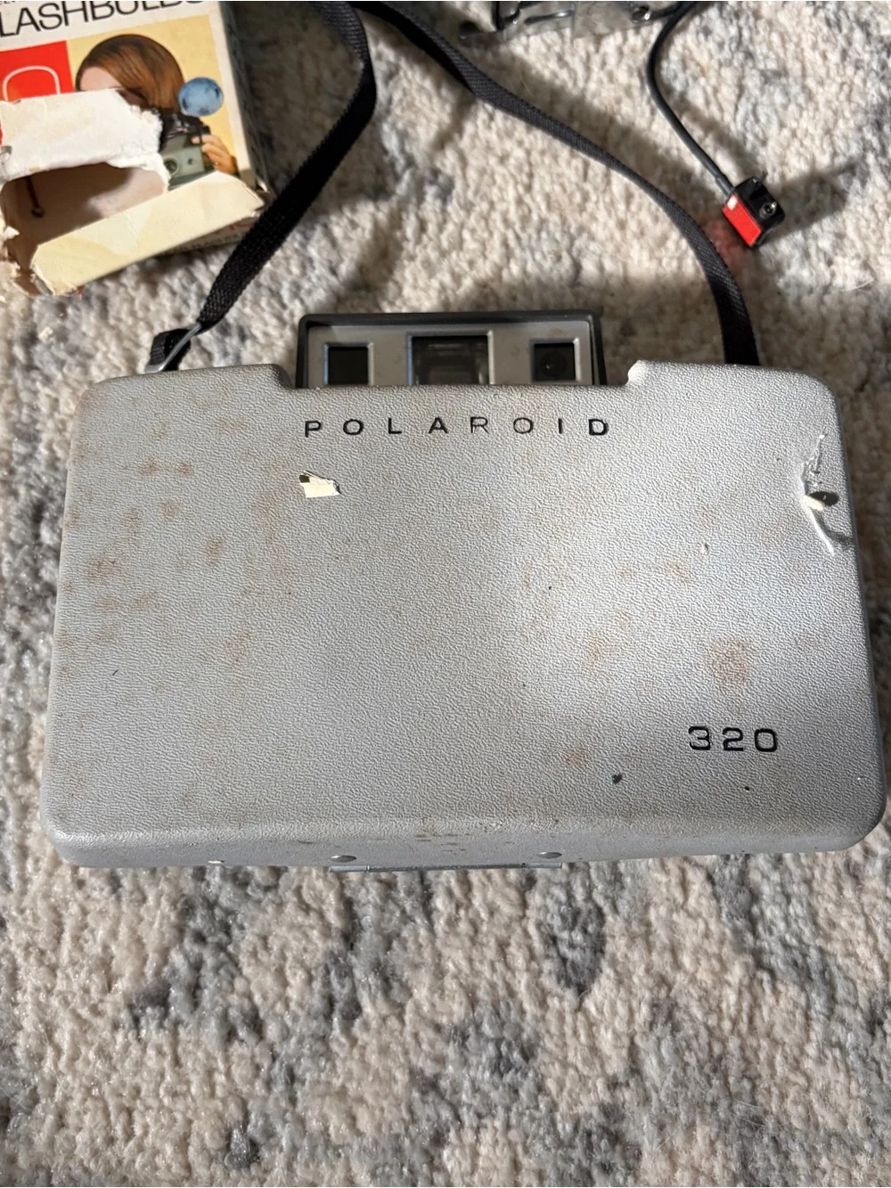 Polaroid 320 Automatic Land Camera in Silver and Black